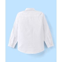 Pine Kids Cotton Woven Full Sleeves Solid Color Shirt - White