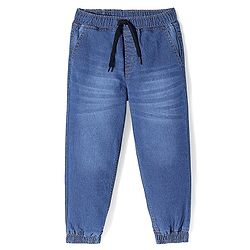 Pine Kids Cotton Rich Stretchable full length denim Joggers - Blue