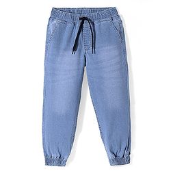 Pine Kids Cotton Blend Woven Full Length Solid Color Denim Jeans - Light Blue