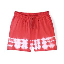 Pine Kids Cotton Sleeveless Top & Shorts Set Text & Floral Print - Orange & White