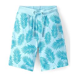 Pine Kids Cotton Above Knee Length Shorts - Spa Retreat Blue