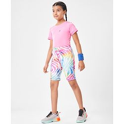 Pine Active Super Stretch Cycling Shorts Abstract Print- Multicolour