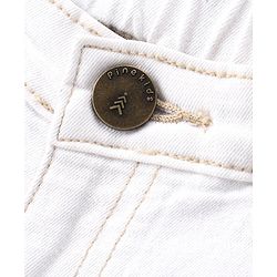 Pine Kids Cotton Blend Mid Thigh Length Solid Color Denim Shorts - White