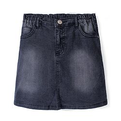 Pine Kids Denim Woven Washed Above Knee Length Skirt - Black