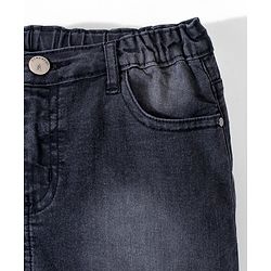 Pine Kids Denim Woven Washed Above Knee Length Skirt - Black
