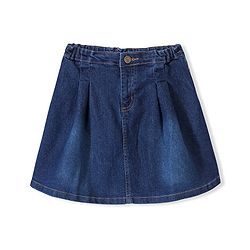 Pine Kids Denim Above Knee Length Washed Skirt - Navy Blue