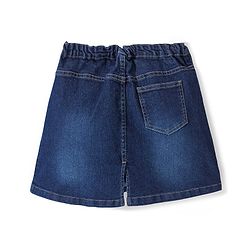 Pine Kids Denim Above Knee Length Washed Skirt - Navy Blue