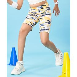 Pine Active Super Stretch Cycling Shorts Abstract Print-Yellow