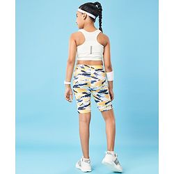 Pine Active Super Stretch Cycling Shorts Abstract Print-Yellow