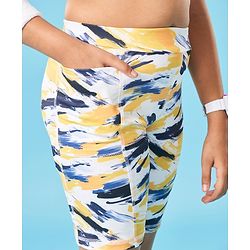 Pine Active Super Stretch Cycling Shorts Abstract Print-Yellow