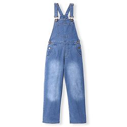Pine Kids Sleeveless Washed Denim Dungaree - Ice Blue