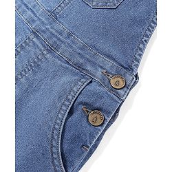 Pine Kids Sleeveless Washed Denim Dungaree - Ice Blue