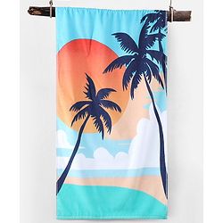 Pine Kids Cotton Bath Towel Beach Print - Multicolour