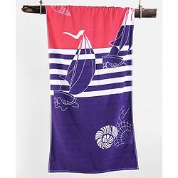 Pine Kids Cotton Woven Towel Boat  Print L 124.5 x B 61 cm - Multicolour