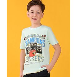 Pine Kids Cotton Half Sleeves T-Shirt Superbowl Print - Spa Retreat