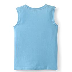 Pine Kids Marvel  Cotton Knit Sleeveless T-Shirt with Captain America Graphics -Blue