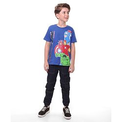Pine Kids Marvel 100% Cotton Knit Half Sleeves T-Shirt Avengers Print - Navy Blue