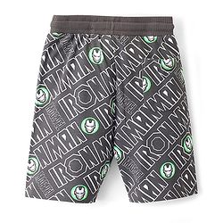 Pine Kids Marvel Cotton Knit Shorts Iron Man Print - Grey