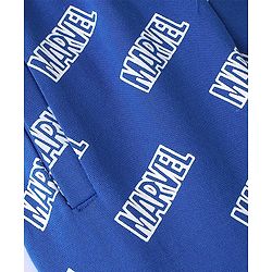 Pine Kids Marvel Cotton Looper Knit Full Length Lounge Pant Text Print - Blue