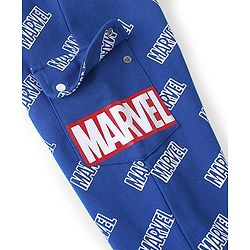 Pine Kids Marvel Cotton Looper Knit Full Length Lounge Pant Text Print - Blue
