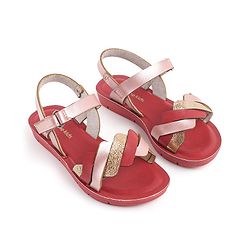 Pine Kids Sandals with Velcro Closure  -Red