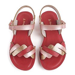 Pine Kids Sandals with Velcro Closure  -Red
