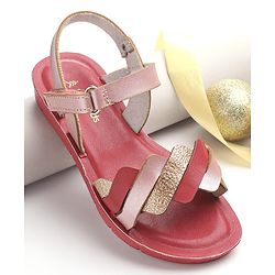 Pine Kids Sandals with Velcro Closure  -Red