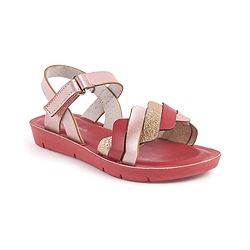 Pine Kids Sandals with Velcro Closure  -Red