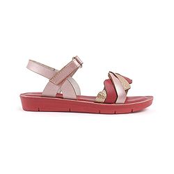 Pine Kids Sandals with Velcro Closure  -Red