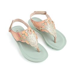 Pine Kids Sandals with Velcro Closure & Crown Detailing  - Blue