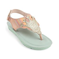 Pine Kids Sandals with Velcro Closure & Crown Detailing  - Blue
