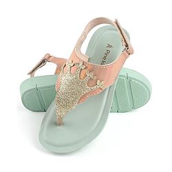 Pine Kids Sandals with Velcro Closure & Crown Detailing  - Blue