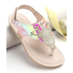Pine Kids Sandals with Velcro Closure & Crown Detailing  - Blue