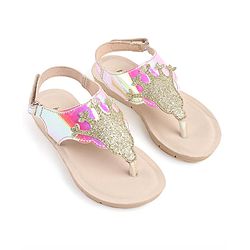 Pine Kids Sandals with Velcro Closure & Crown Detailing  - Blue
