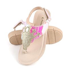 Pine Kids Sandals with Velcro Closure & Crown Detailing  - Blue