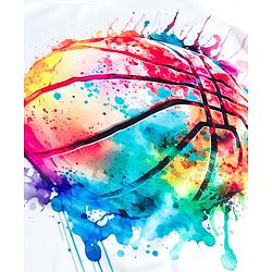 Pine Active Half Sleeves High Stretch T-Shirt Basketball Print - White