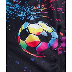 Pine Active Half Sleeves T-Shirt  Football Theme Print - Black