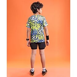 Pine Active Knit Half Sleeves High Stretch Printed T-Shirt - Multicolour