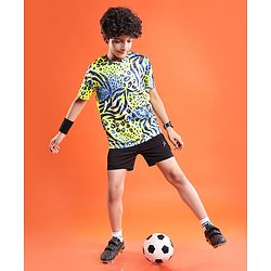 Pine Active Knit Half Sleeves High Stretch Printed T-Shirt - Multicolour