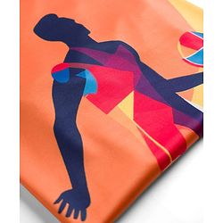 Pine Active Half Sleeves High Stretch T-Shirt Ball Print - Orange