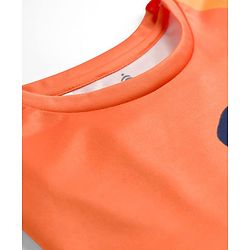 Pine Active Half Sleeves High Stretch T-Shirt Ball Print - Orange