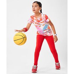 Pine Active Half Sleeves High Stretch T-Shirt  Splash Print - Multicolour