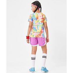 Pine Active Half Sleeves High Stretch T-Shirt Strokes Print - Multicolor