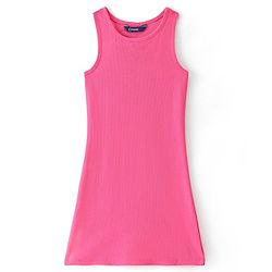 Pine Kids 100% Cotton Knit Sleeveless Solid Colour Frock - Pink