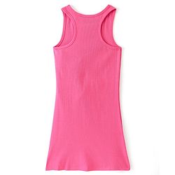 Pine Kids 100% Cotton Knit Sleeveless Solid Colour Frock - Pink