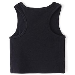 Pine Kids 100% Cotton Knit Sleeveless Solid Color Top - Jet Black