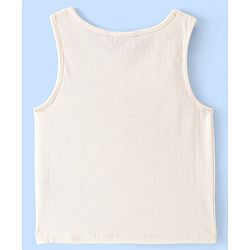 Pine Kids 100% Cotton Knit Sleeveless Solid Color Top - Snow White