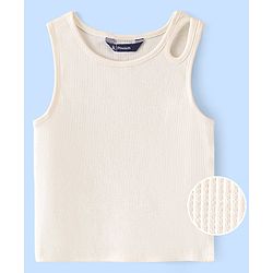 Pine Kids 100% Cotton Knit Sleeveless Solid Color Top - Snow White