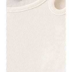 Pine Kids 100% Cotton Knit Sleeveless Solid Color Top - Snow White