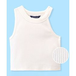 Pine Kids Cotton Sleeveless Solid Colored Tank Top - Snow White